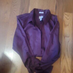 Chicos wrinkle resistant long burgandy-ish purple shirt.